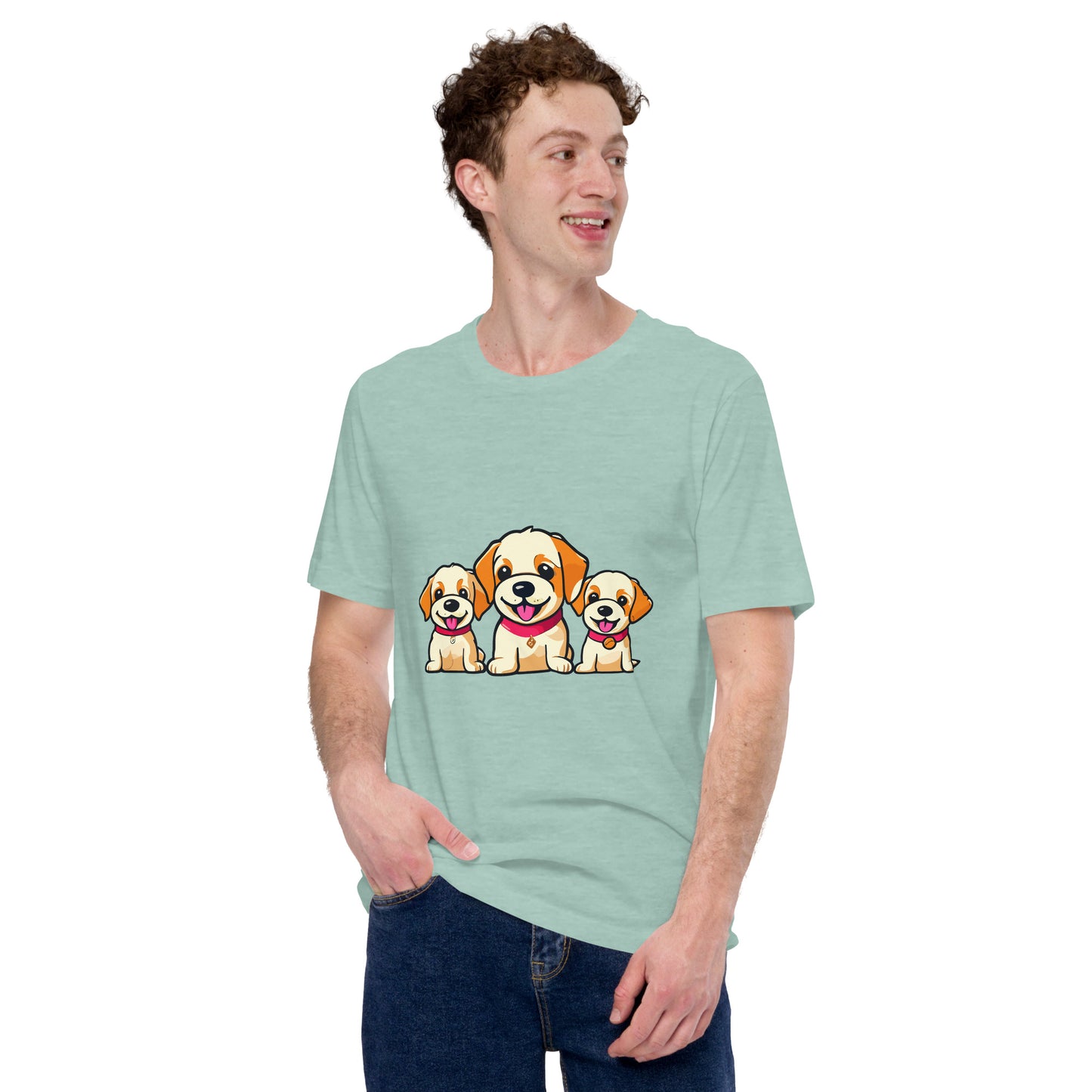 Unisex t-shirt three cute dogs