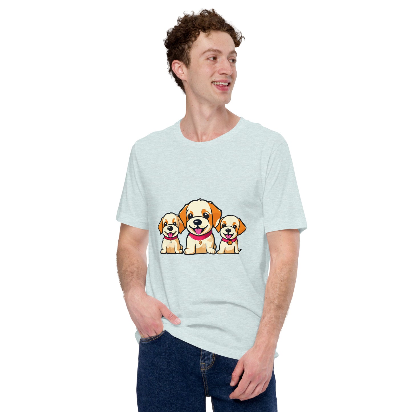 Unisex t-shirt three cute dogs