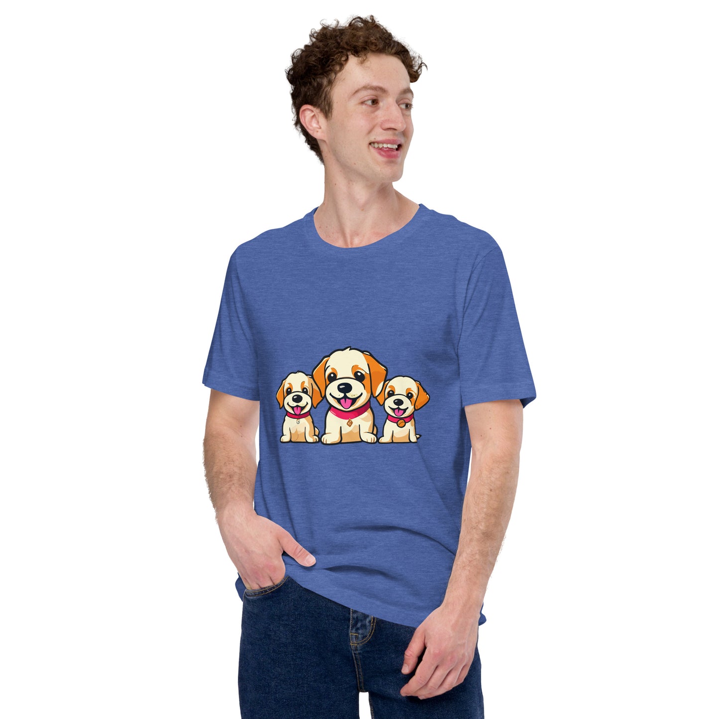 Unisex t-shirt three cute dogs