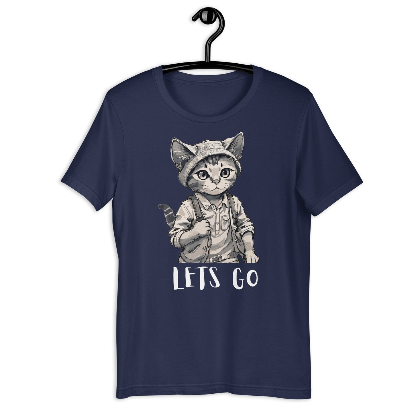 cat print lets go t-shirt