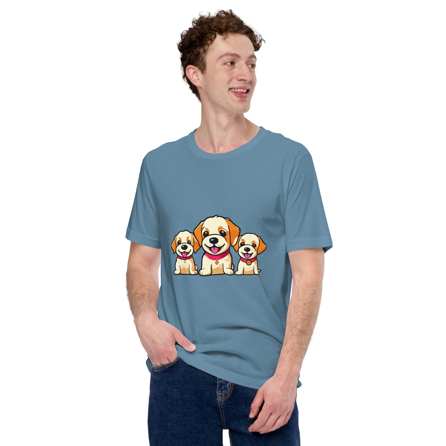 Unisex t-shirt three cute dogs